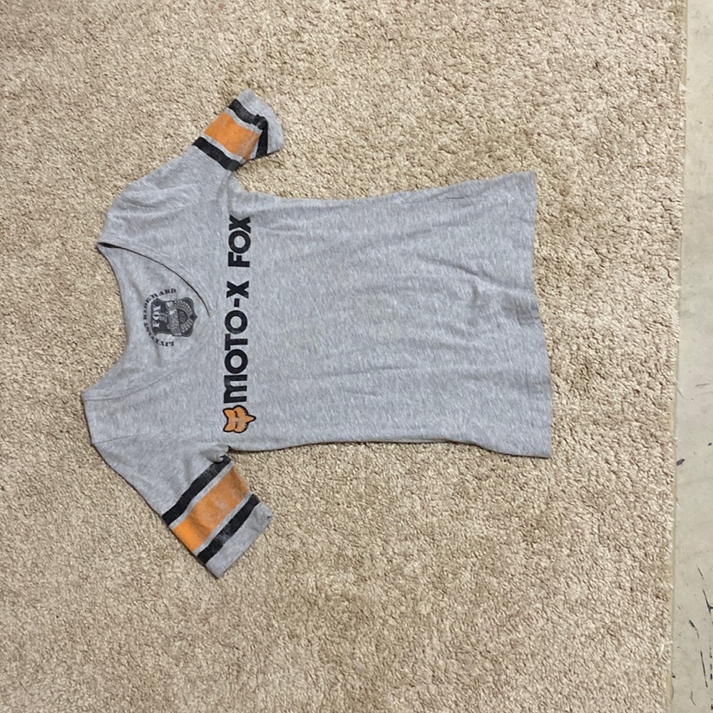 Fox shirt orange black and gray size extra small